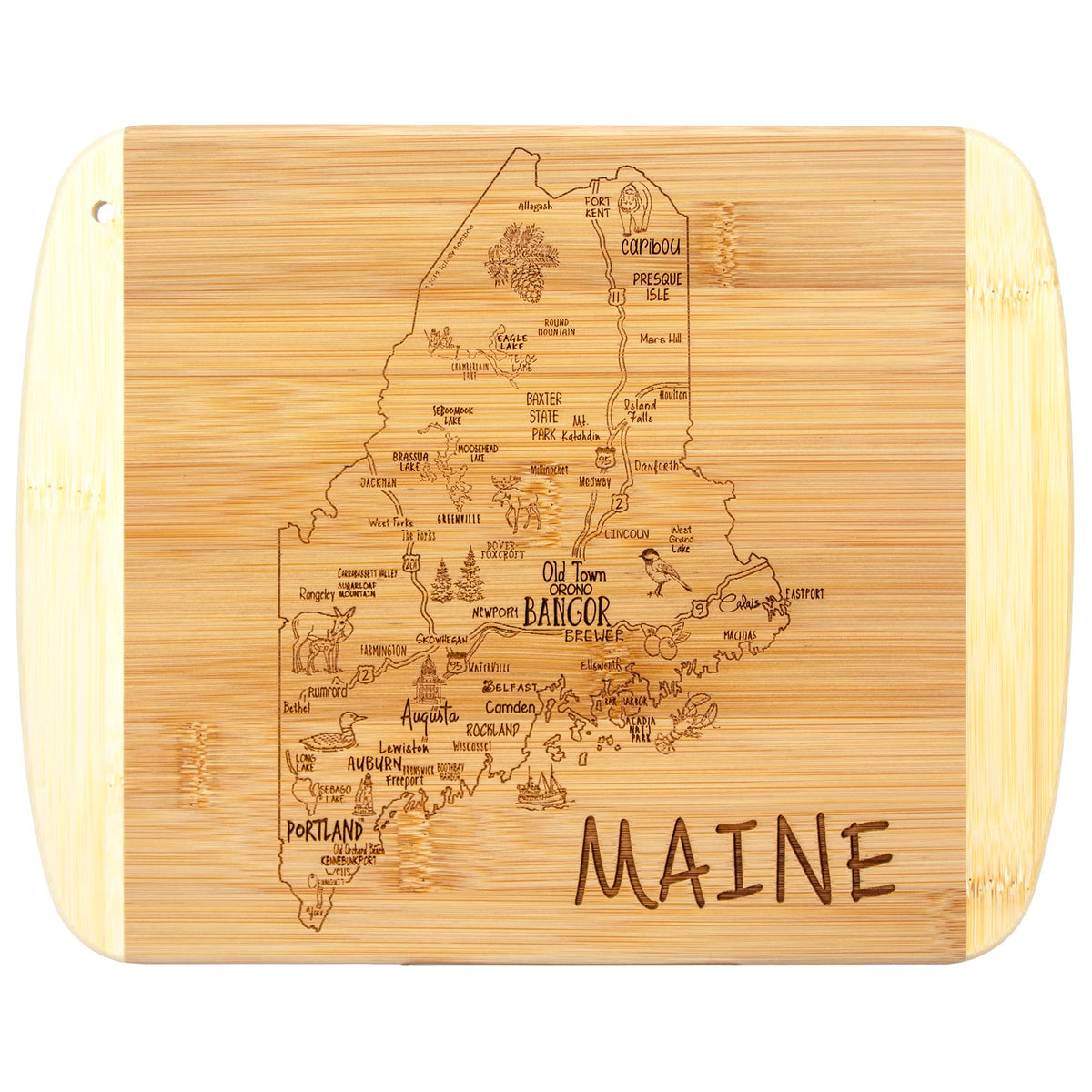 Totally Bamboo tabla de servir y cortar Maine 11x8.75, ideal para picar y servir.