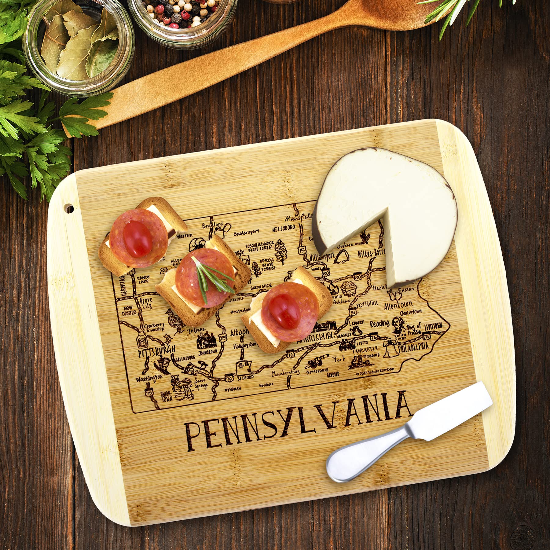 Totally Bamboo tabla de servir Pensilvania, ideal para presentar aperitivos