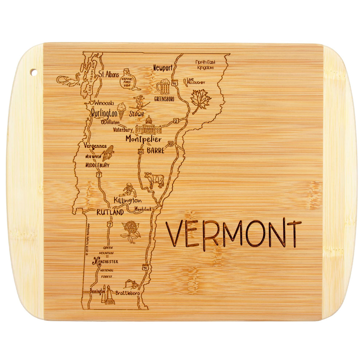 Totally Bamboo tabla Vermont grabada, ideal para servir.