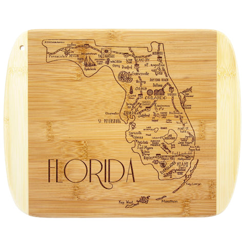 Totally Bamboo tablero Florida arte grabado, pieza decorativa y útil para cortar.