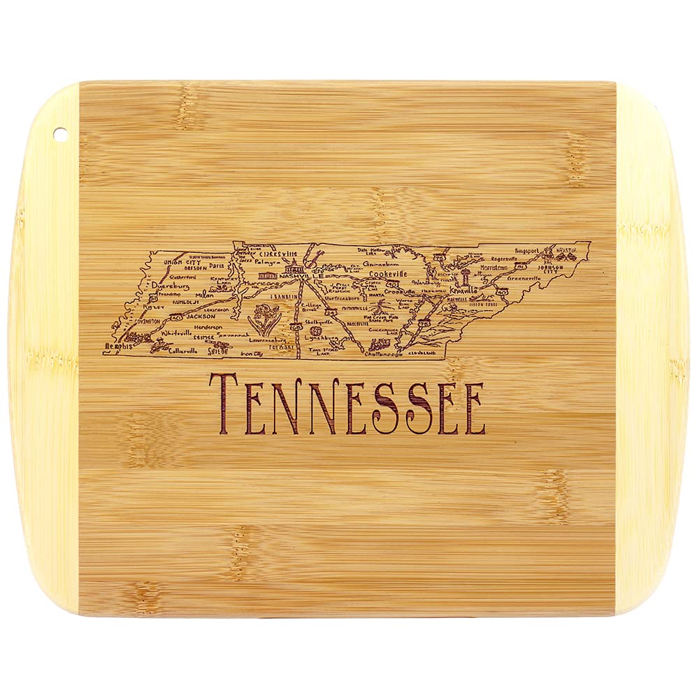 Totally Bamboo A Slice of Life Tennessee: tabla grabada con mapa para cortar