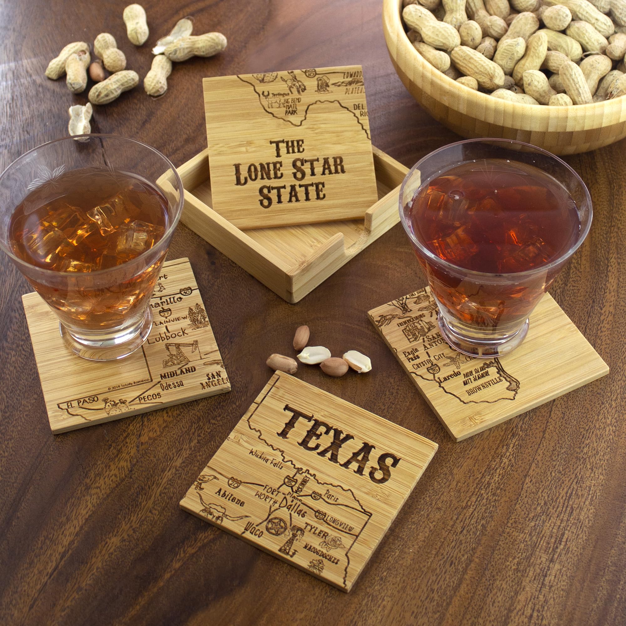 Totally Bamboo Texas State Puzzle: estuche incluido para transporte y almacenamiento
