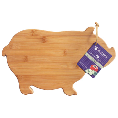 Totally Bamboo: cerdito de bambú con diseño suave, apto para picar, cortar y presentar aperitivos.