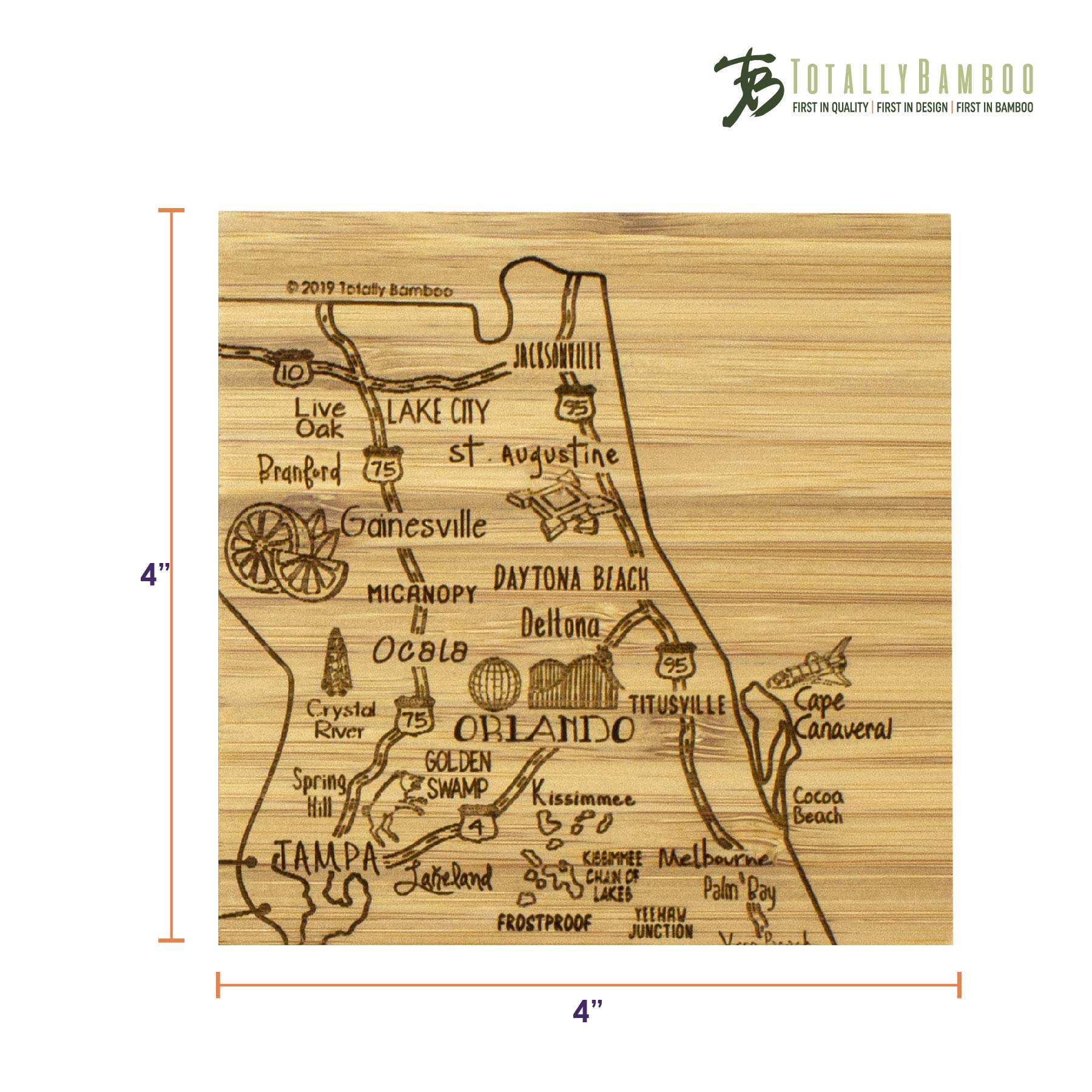 Totally Bamboo uso diario: posavasos Florida, perfecto para reuniones y sobremesa.