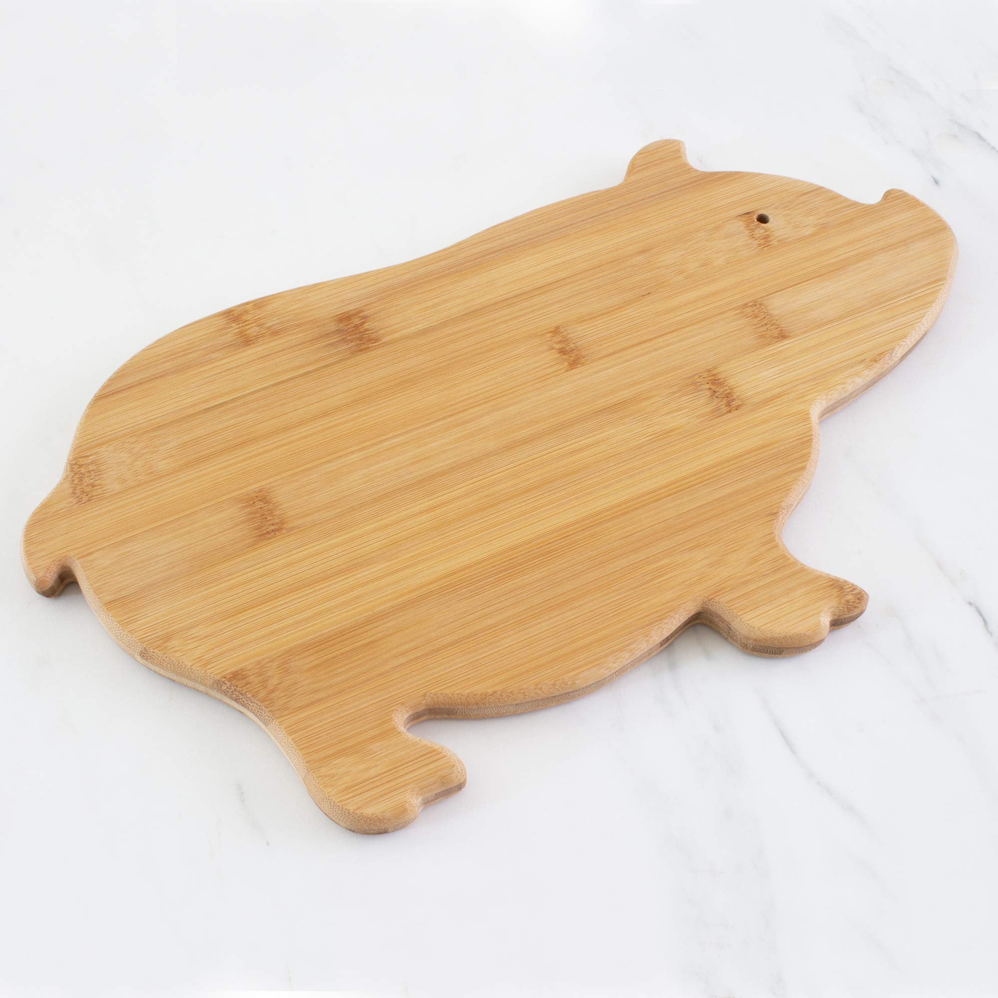 Totally Bamboo: uso doble, cerdito bambú para cortar y servir en una sola pieza.