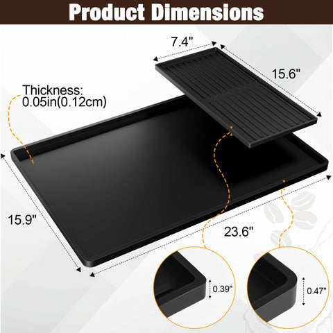 Tottist sección barra de café desmontable para limpieza rápida bajo la máquina de café.