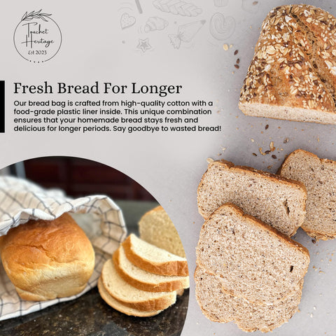 Touchet Heritage bolsa con forro plástico seguro para alimentos preserva la humedad.