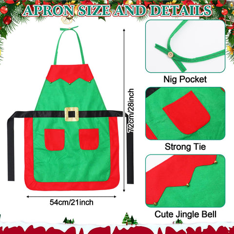 Delantal de elfo Toulite para Navidad, ideal para cocinar con color y alegría.