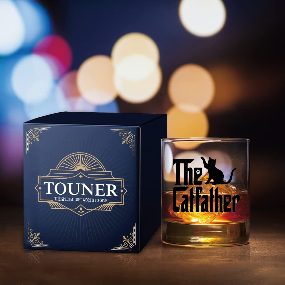 Vaso TOUNER Catfather, vidrio libre de plomo para uso diario