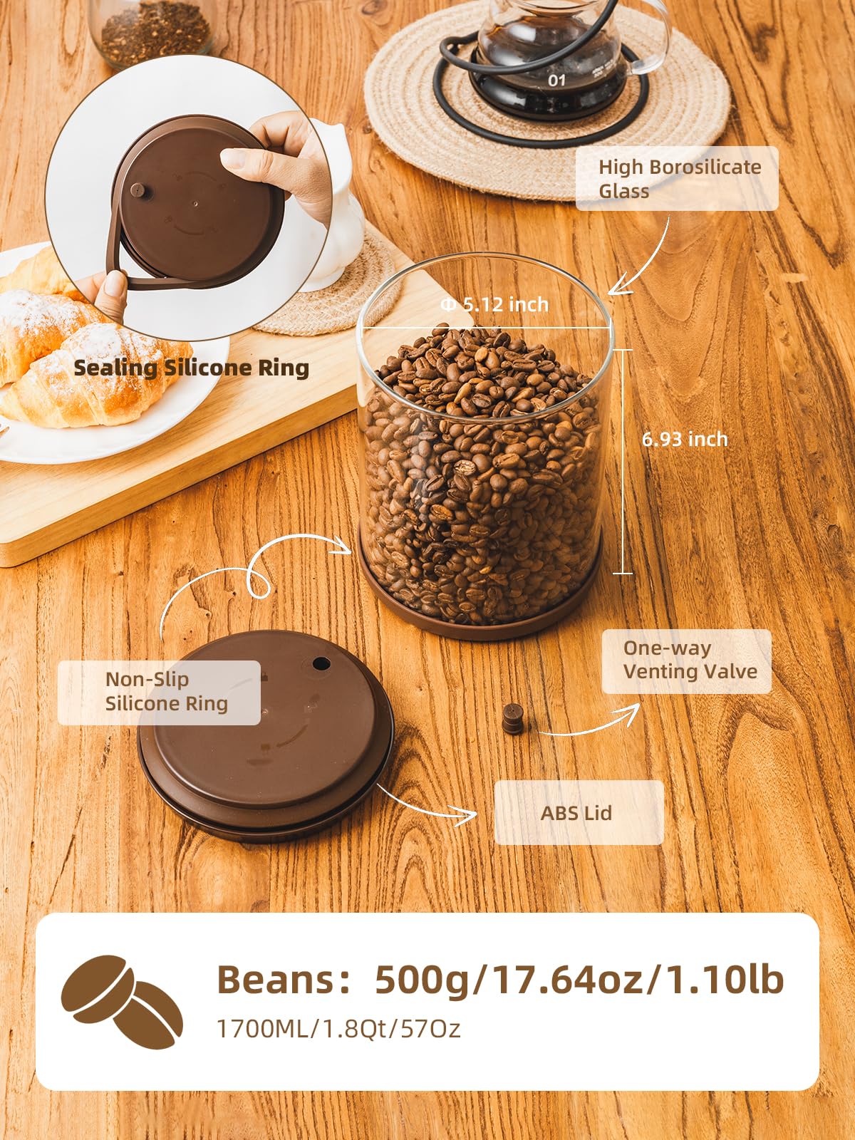 Tourdeus Almacenamiento multipropósito para café, té y azúcar.