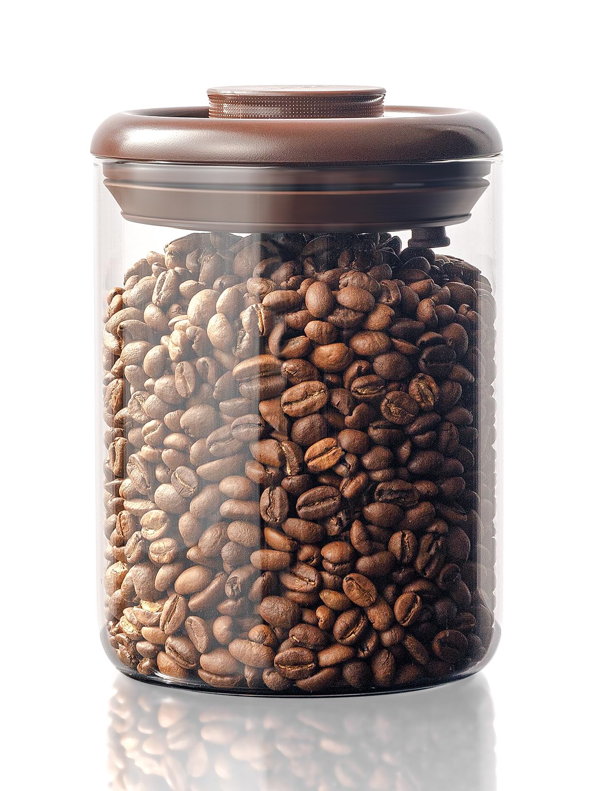 Tourdeus frasco de vidrio para granos de café con tapa pop y acceso rápido