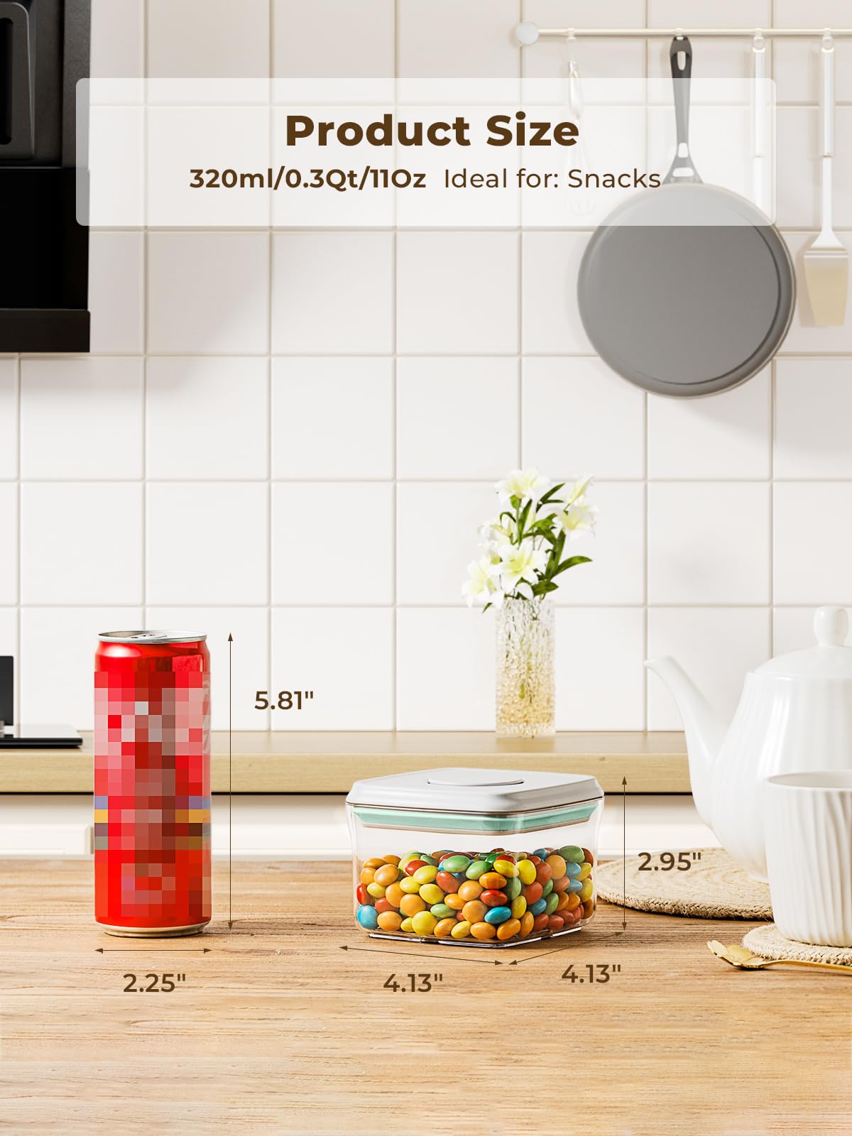 Tourdeus Snack portátil de 320 ml para porciones diarias