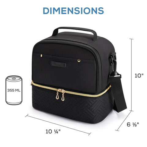TOURIT bolsa de almuerzo interior con compartimento superior para frutas y tentempiés.