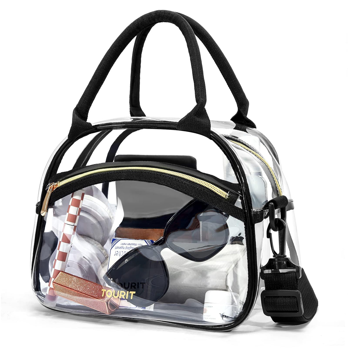 TOURIT bolsa-almuerzo transparente frente: acceso rápido y vista clara de tus alimentos.