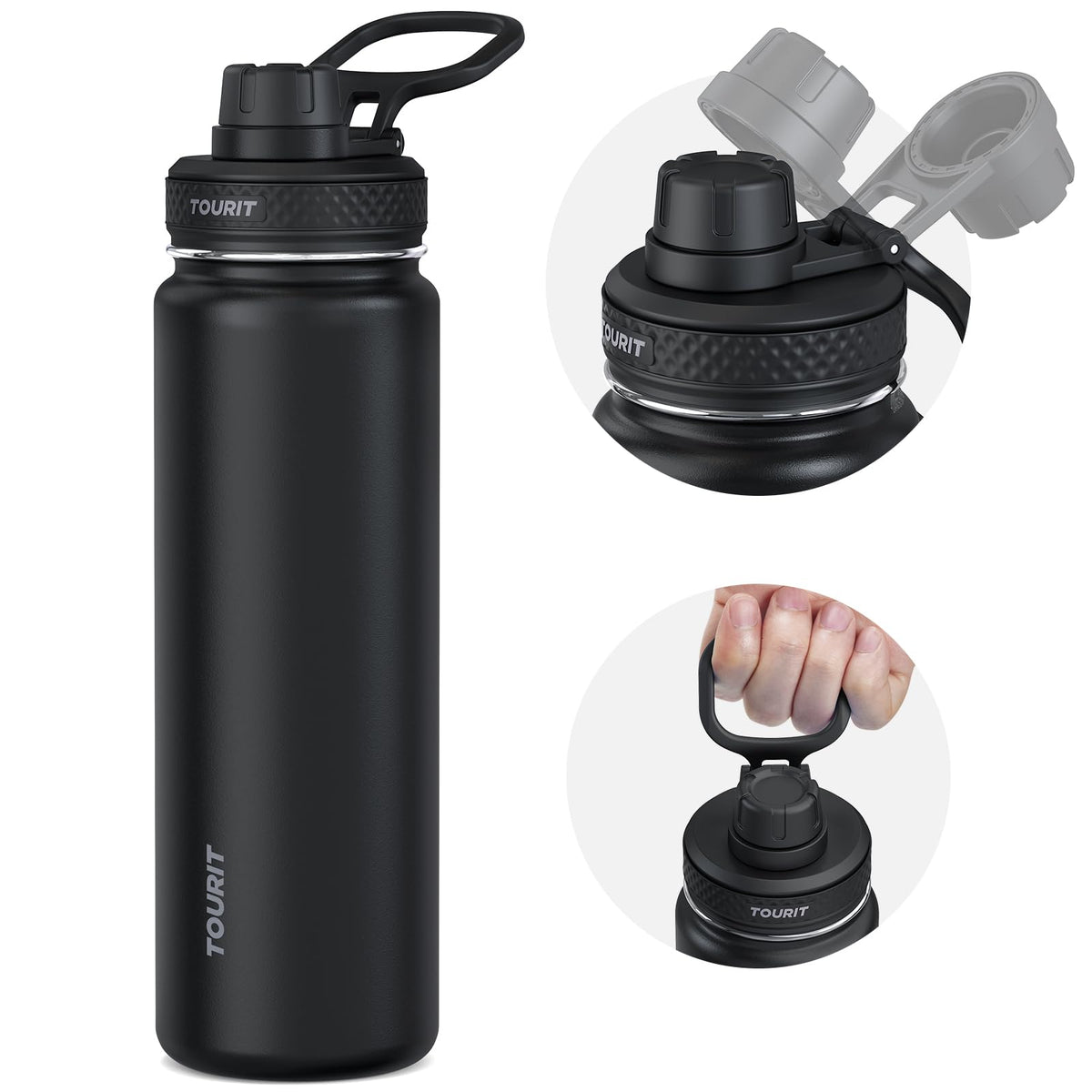 Botella Tourit 24 oz aislada que mantiene la temperatura de bebidas.
