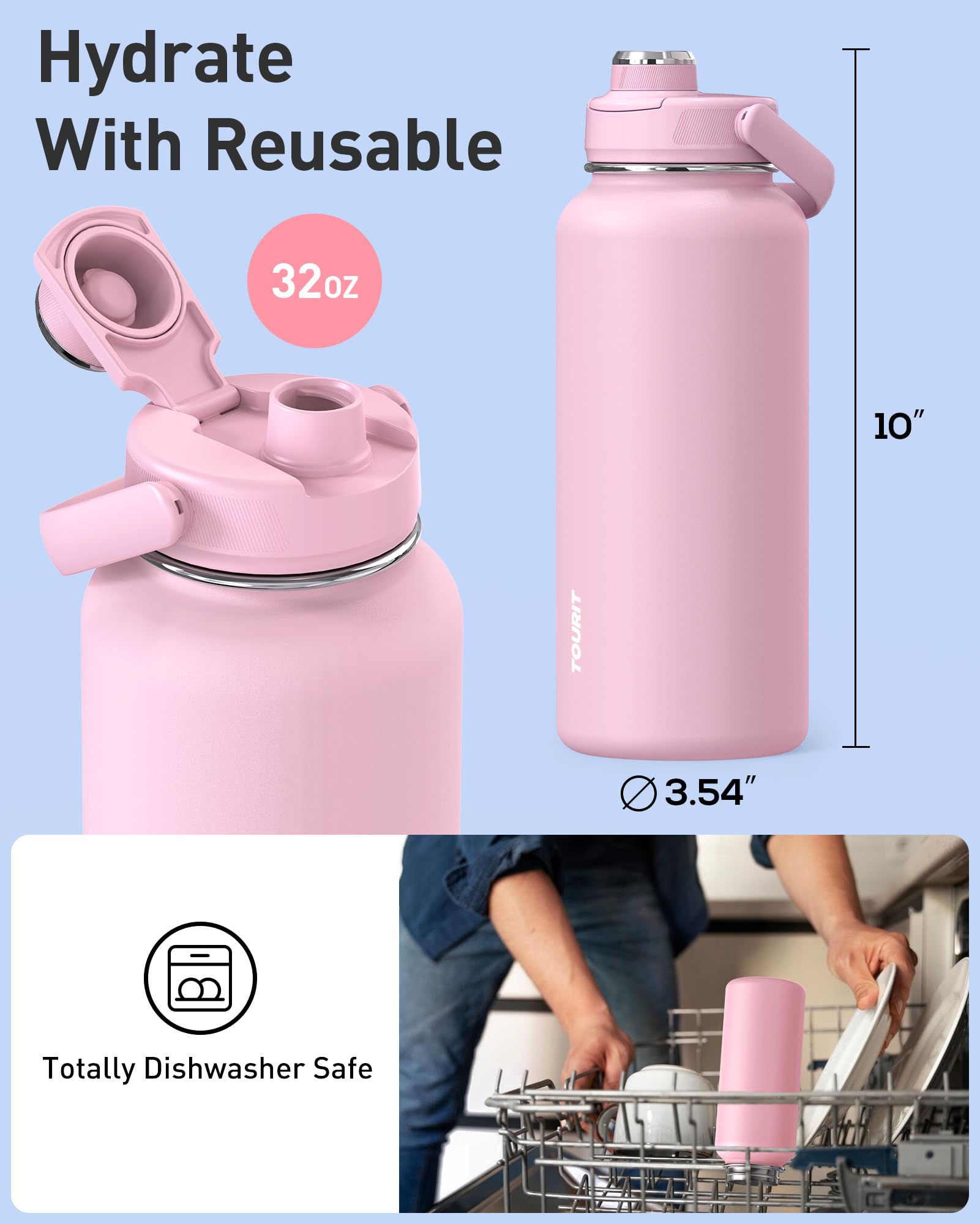 Libre de BPA, botella TOURIT cuida tu salud y el medio ambiente.
