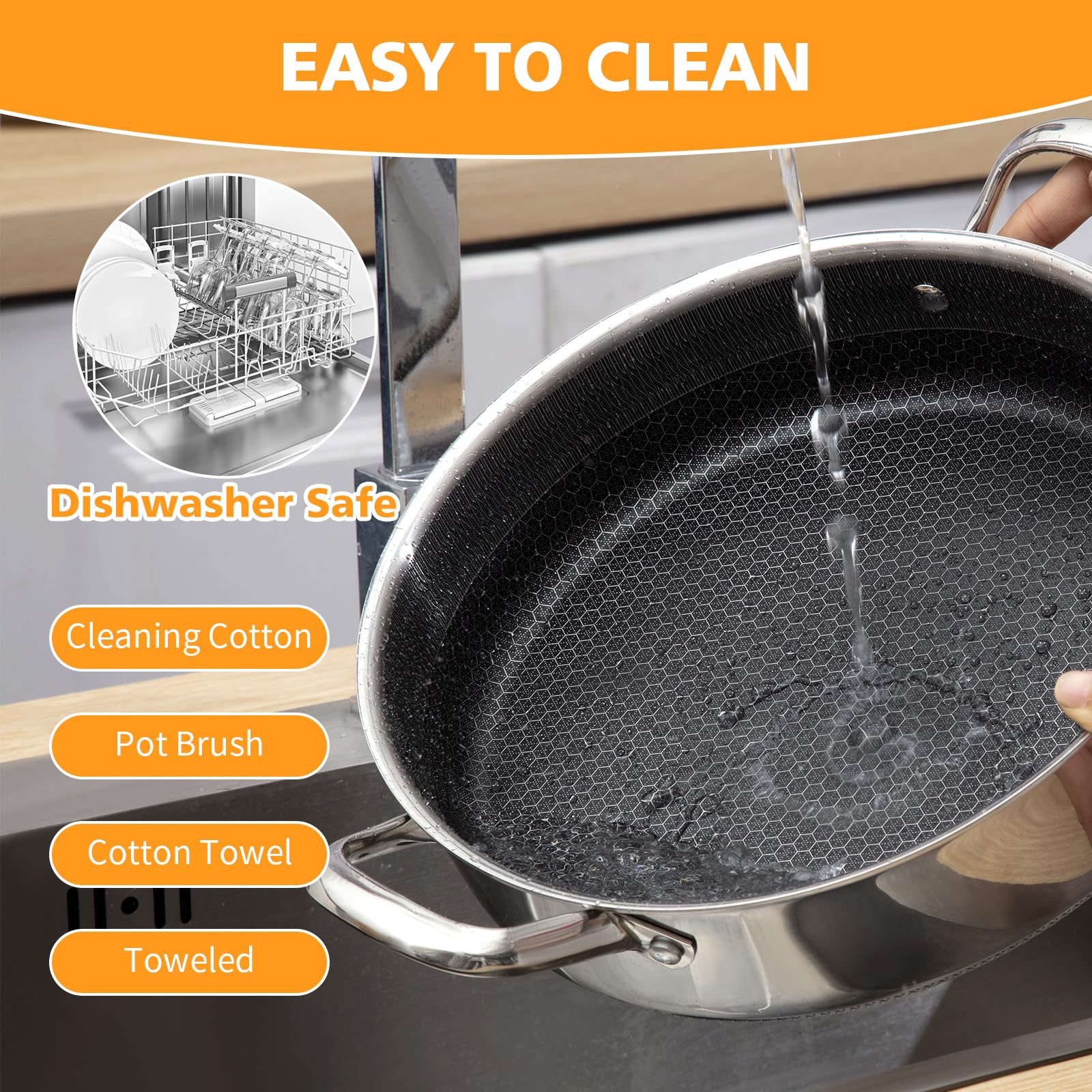 Toutrop sartén con capacidad de 7QT para porciones grandes.
