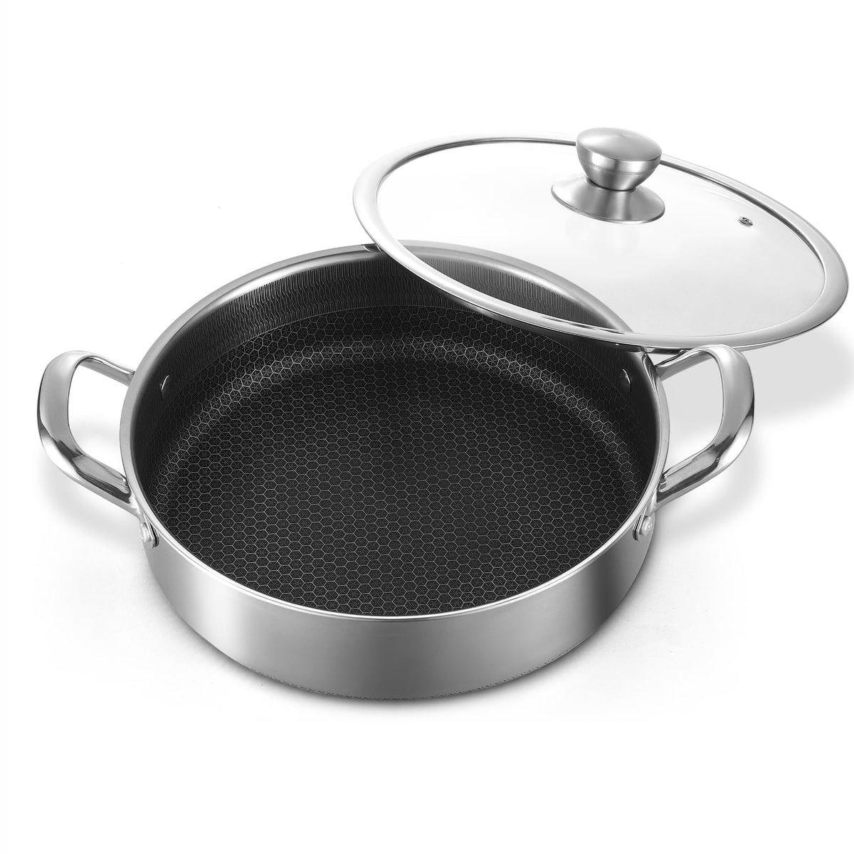 Toutrop sartén salteadora de 14 pulgadas con tapa: cocina amplia y control de temperatura.