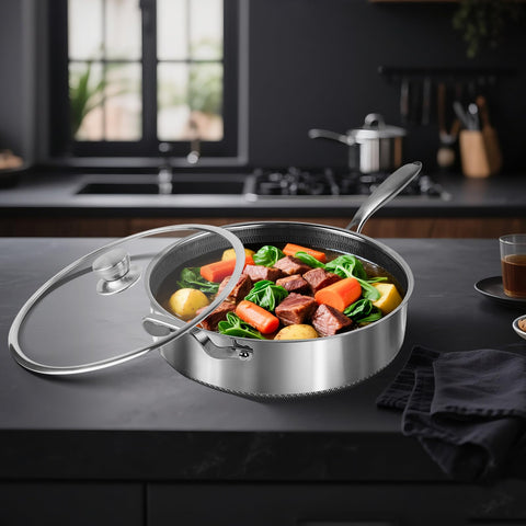 Toutrop sartén robusta para uso diario en cocina familiar con distribución uniforme del calor.