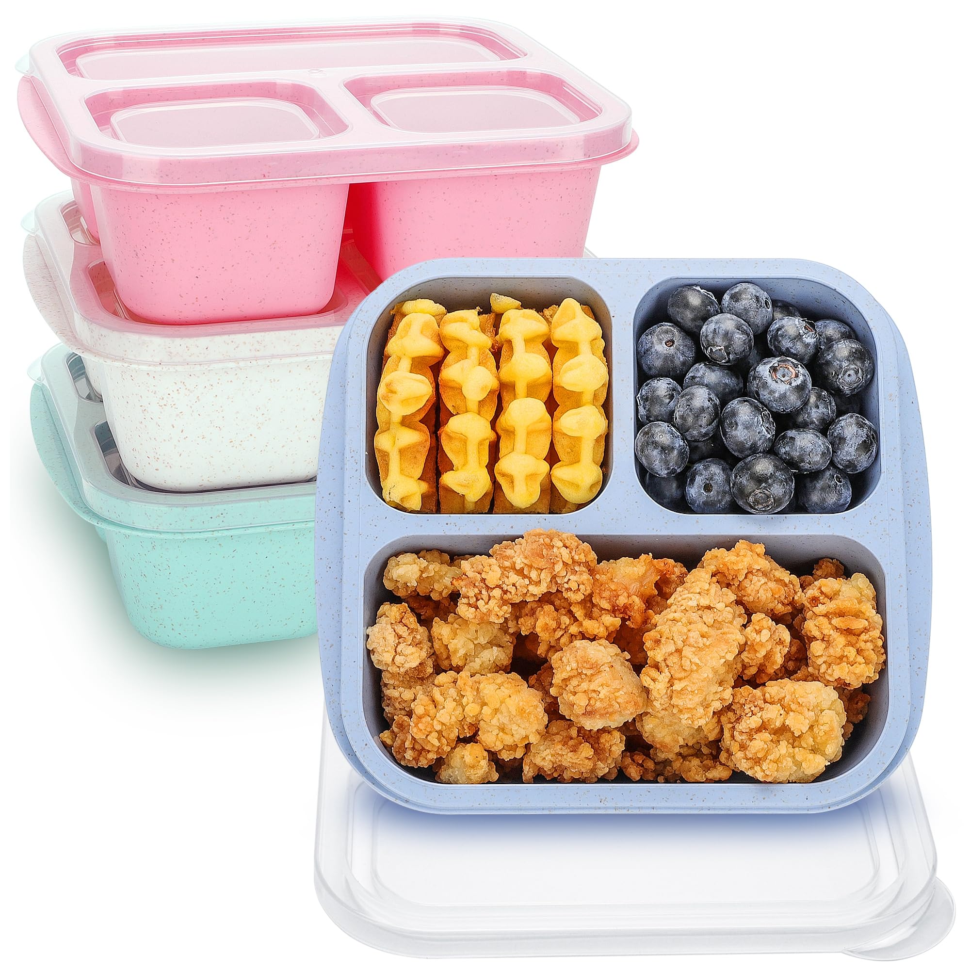 TOUWMX Bento para niños con 3 compartimentos, ideal para almuerzos escolares.