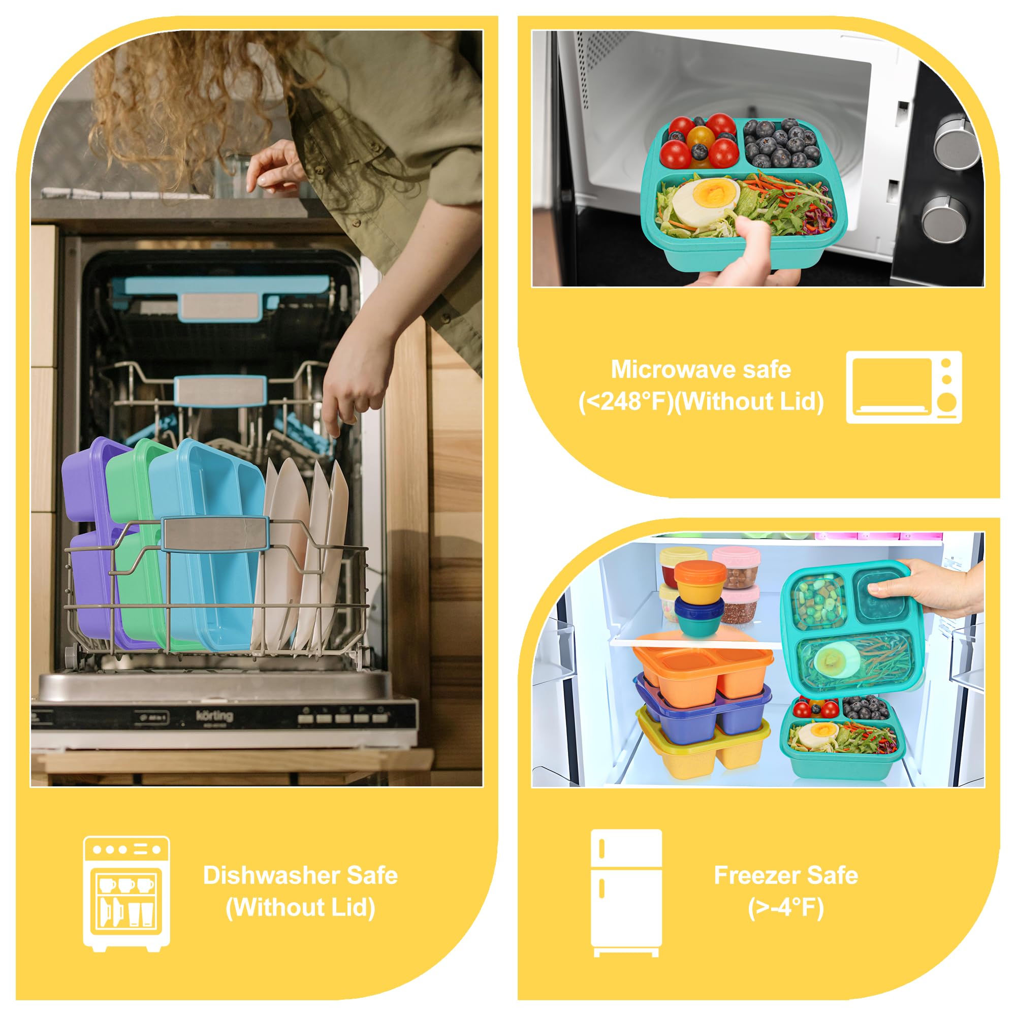 TOUWMX Ideal para escuela y trabajo, comidas fáciles de llevar.