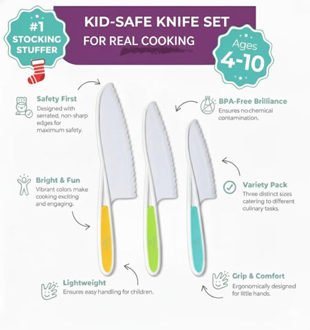 Conjunto de cuchillos educativos Tovla Jr para aprender cocinando.