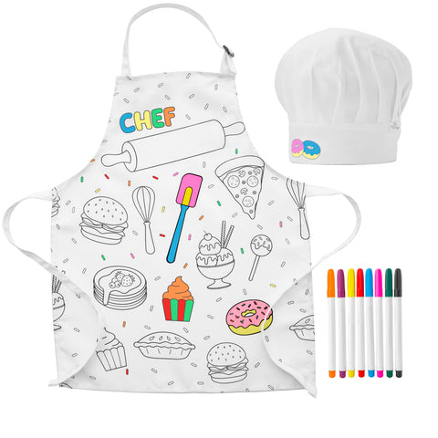 Delantal personalizable de TOVLA JR para niños, ideal para aprender cocina con nombre.