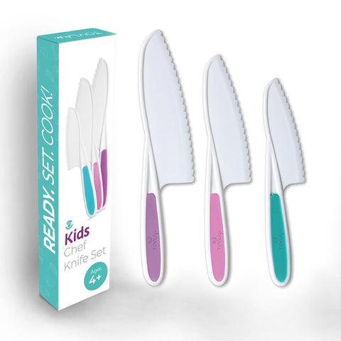 Conjunto de cuchillos Tovla Jr seguros para niños, perfecto para iniciar la cocina.