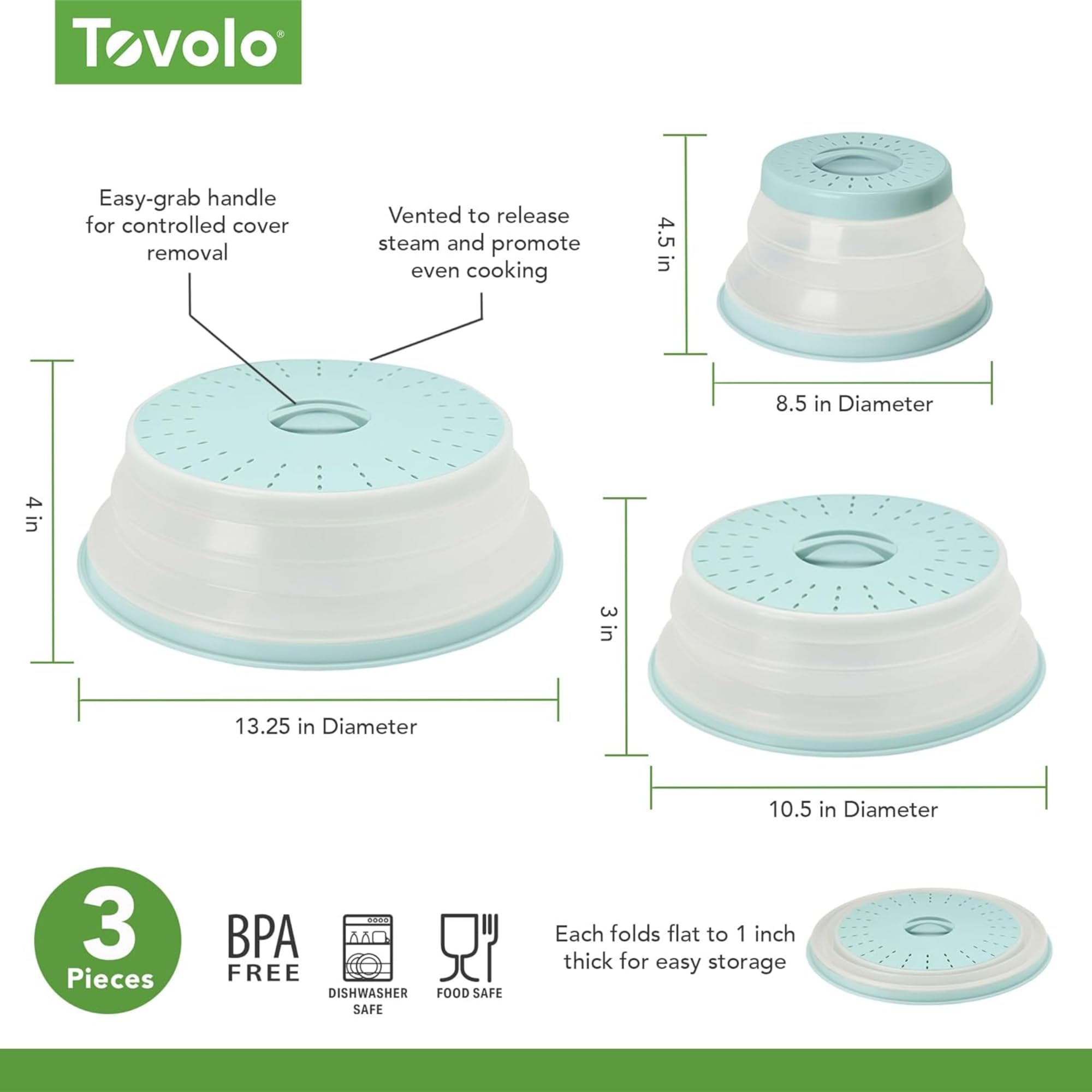 Tovolo comparación tamaños muestra pequeño mediano grande versatilidad
