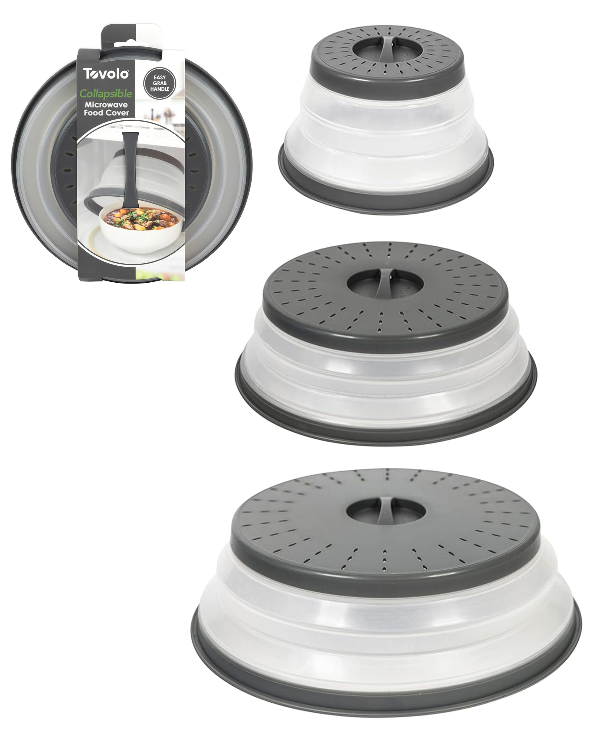 Tovolo cubiertas para microondas ocho pulgadas, protección contra salpicaduras y calentamiento uniforme.