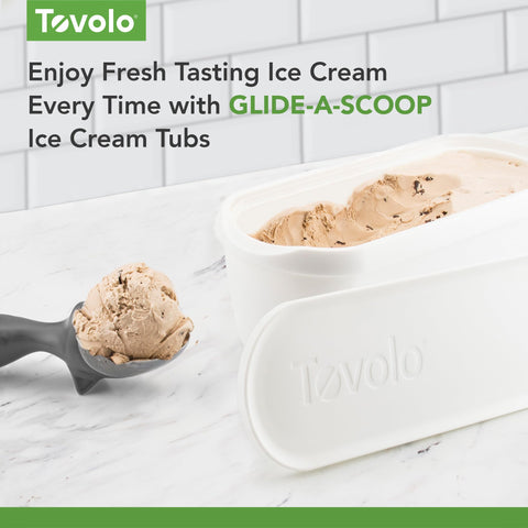 Tovolo Glide A Scoop con tapa hermética para evitar olores del congelador.