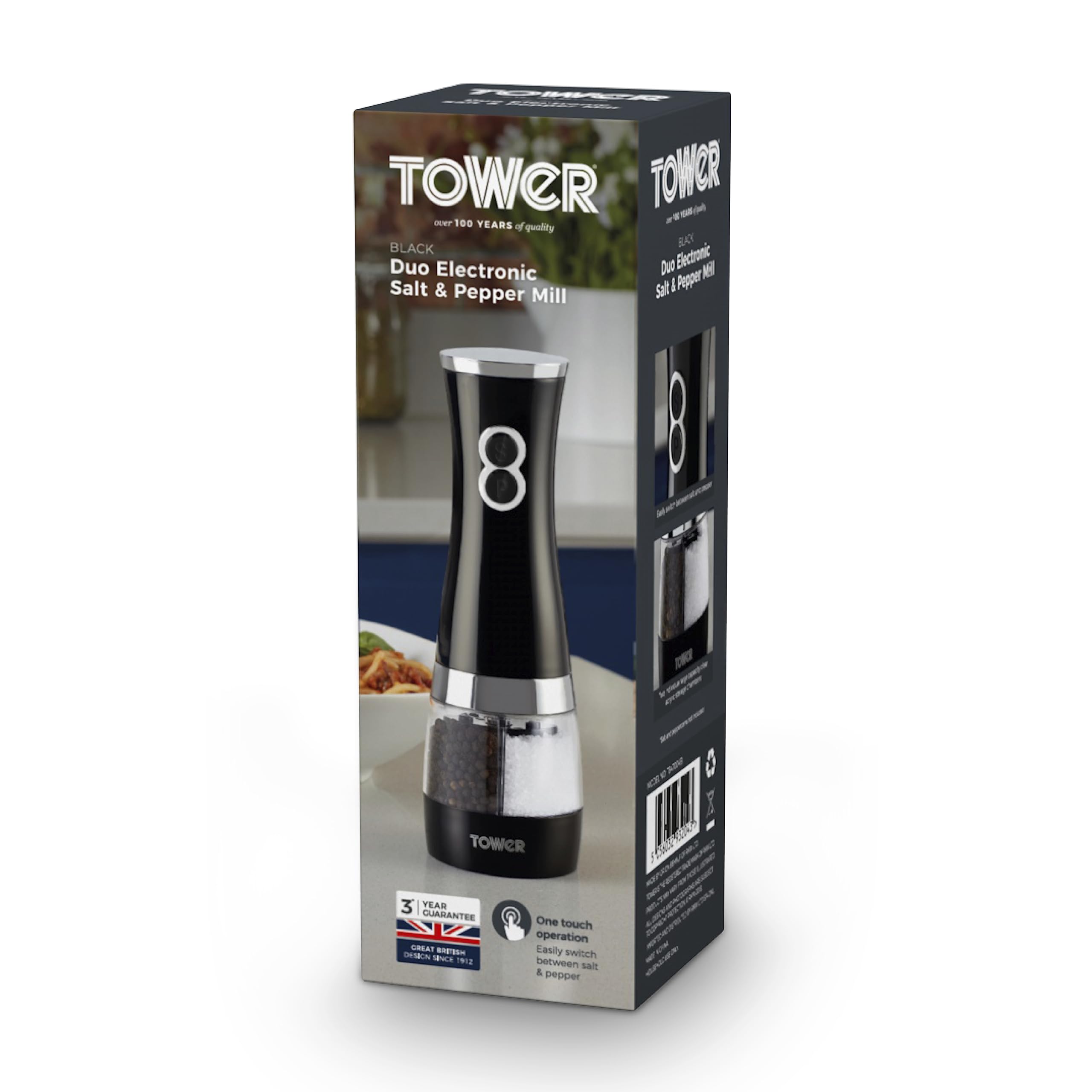 Tower Duo, diseño compacto para la mesa, listo para cualquier comida.