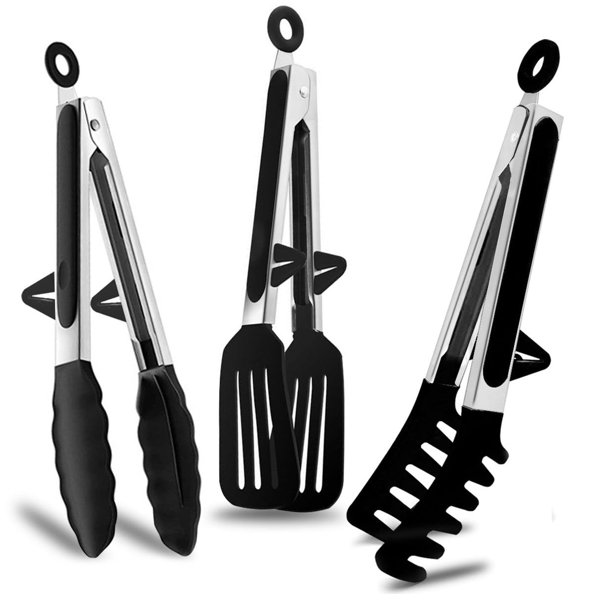 Pinzas Towingo de 9 pulgadas con punta de silicona para cocinar sin rayar
