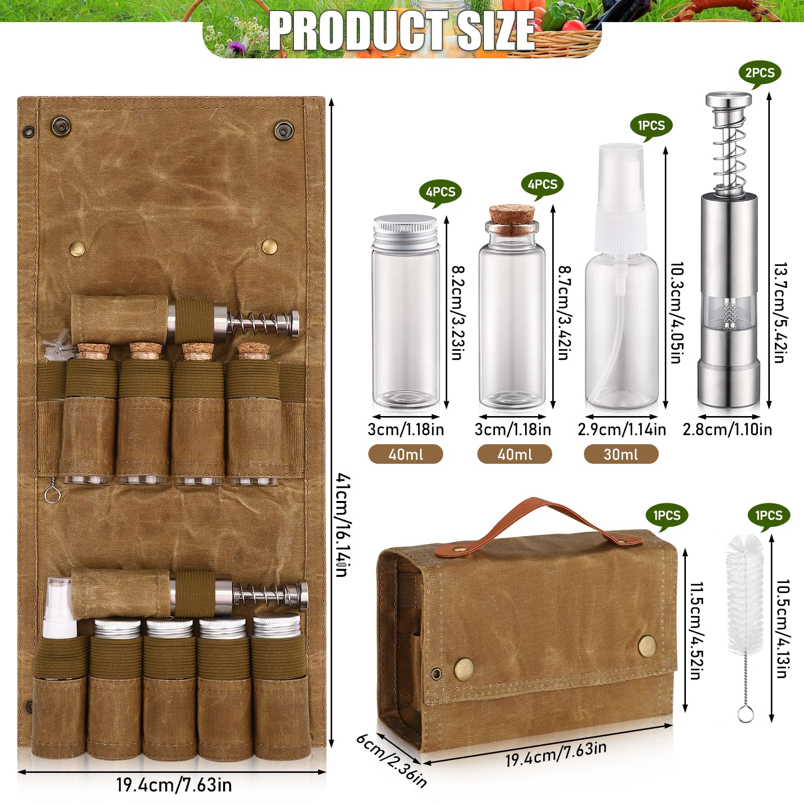 TOBWOLF molinillos de sal y pimienta portátiles para mesa y sendero