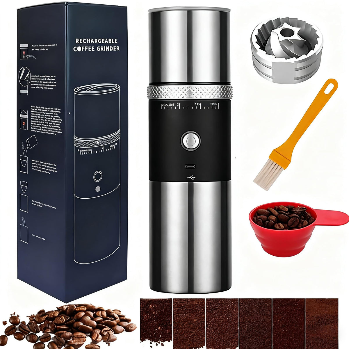 Toycol molino cafe con muelas eléctrico compacto para uso diario