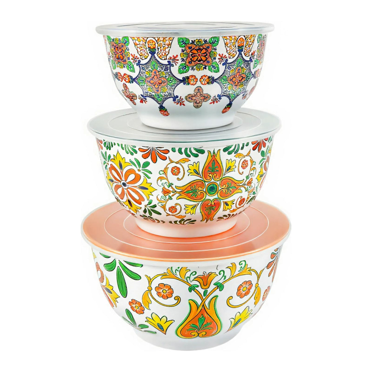 TP juego de tazones grandes para mezclar con tapas, ideal para ensaladas o batidos.