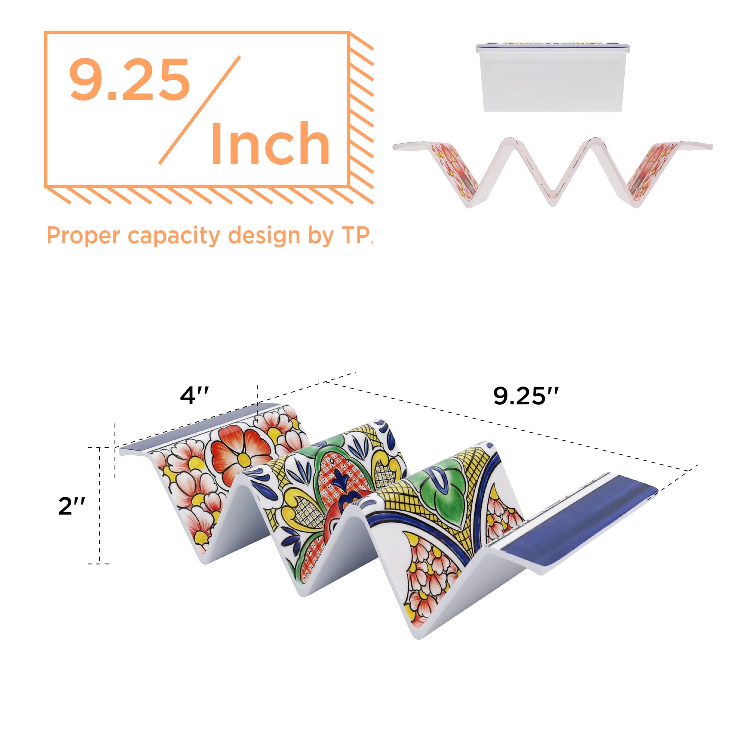 TP soportes tacos grande, melamina resistente, ideales para fiestas y reuniones.