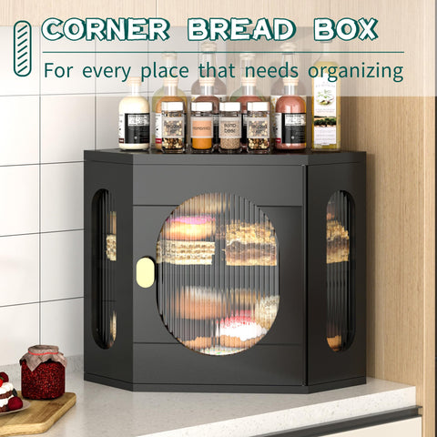 Caja pan grande de madera TQQDCI, capacidad para hogazas grandes y pan artesanal.
