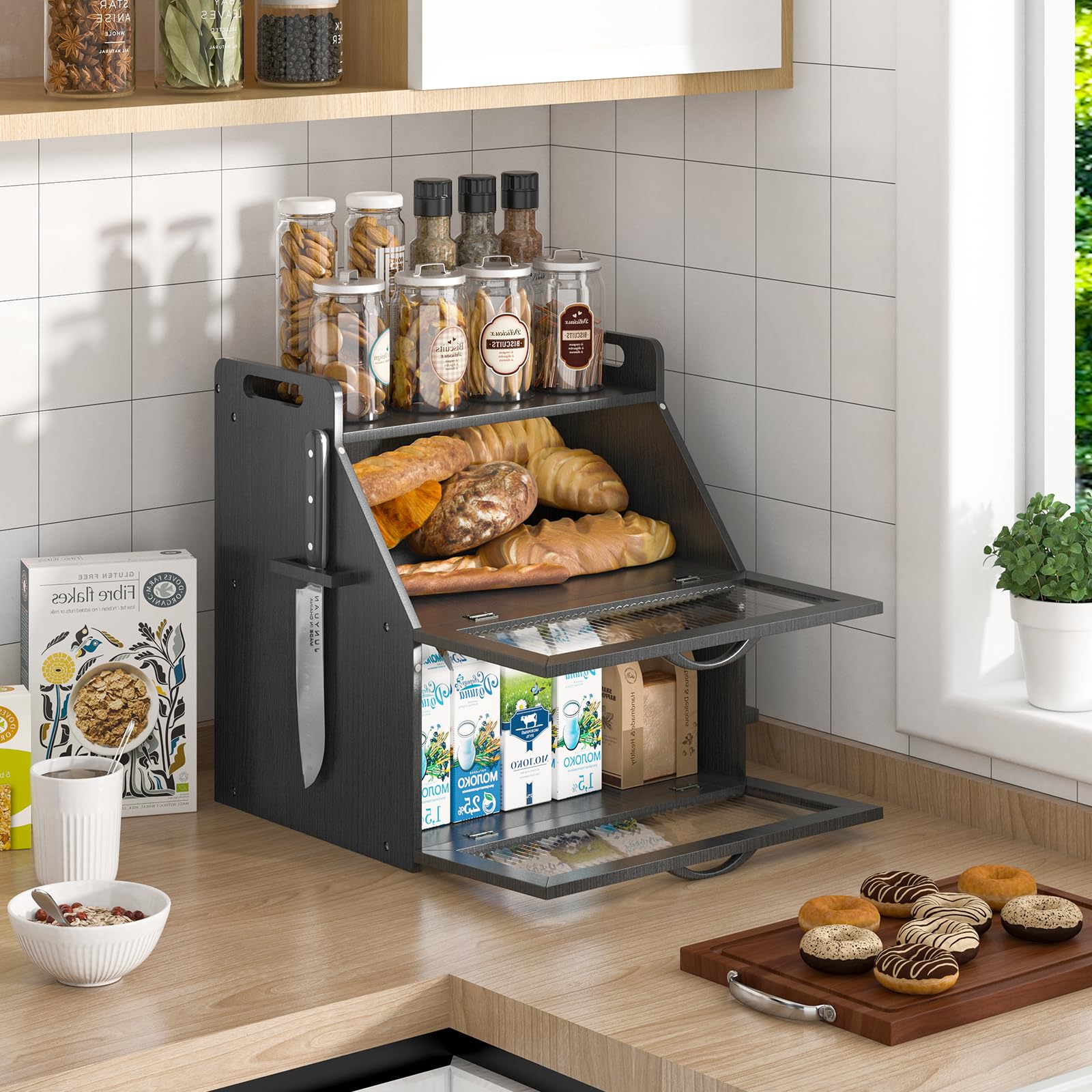 Panera TQQDCI de gran capacidad para panes y bollos, ideal para familias.