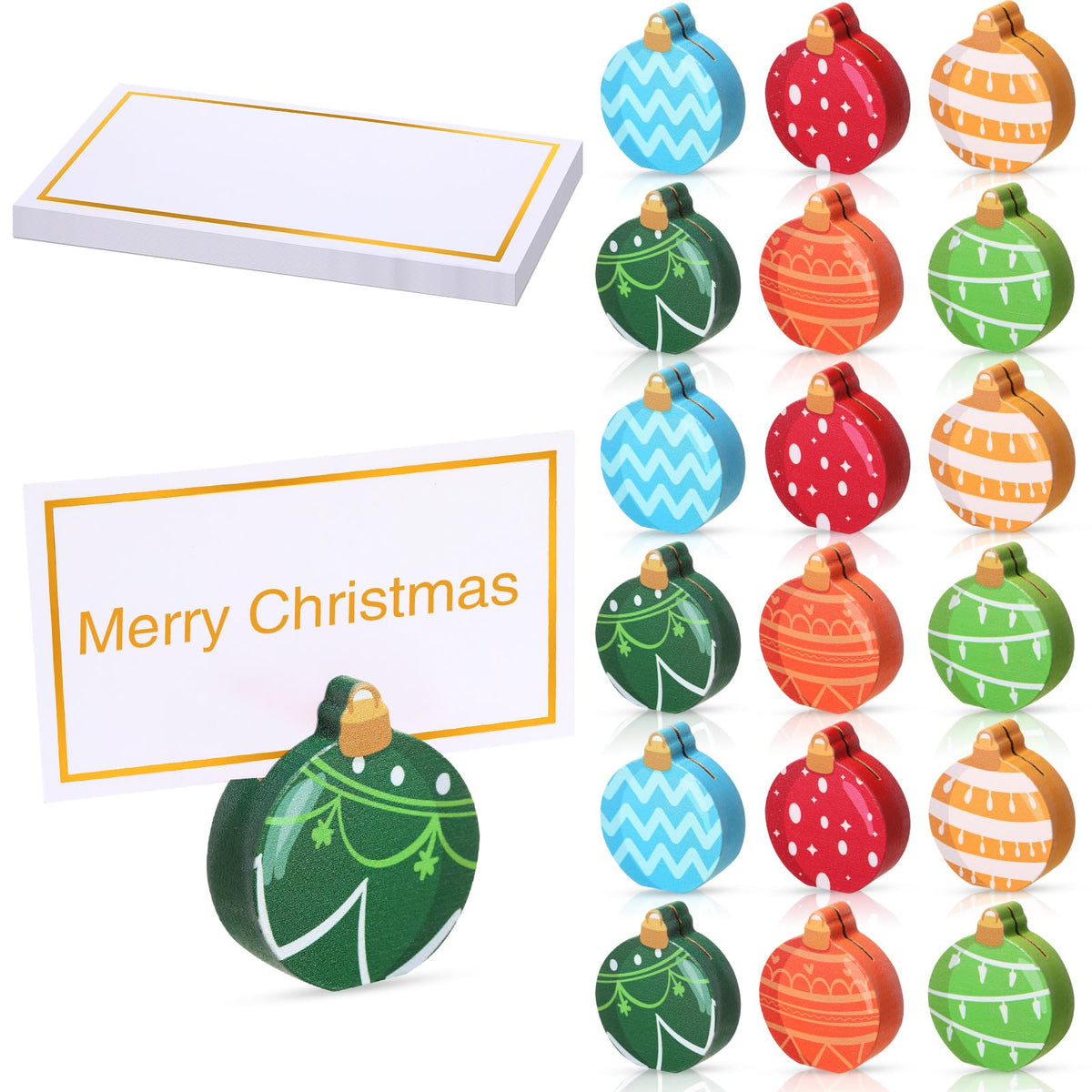 Tradder portacartas navidad madera, juego de 18 piezas para decorar mesas.