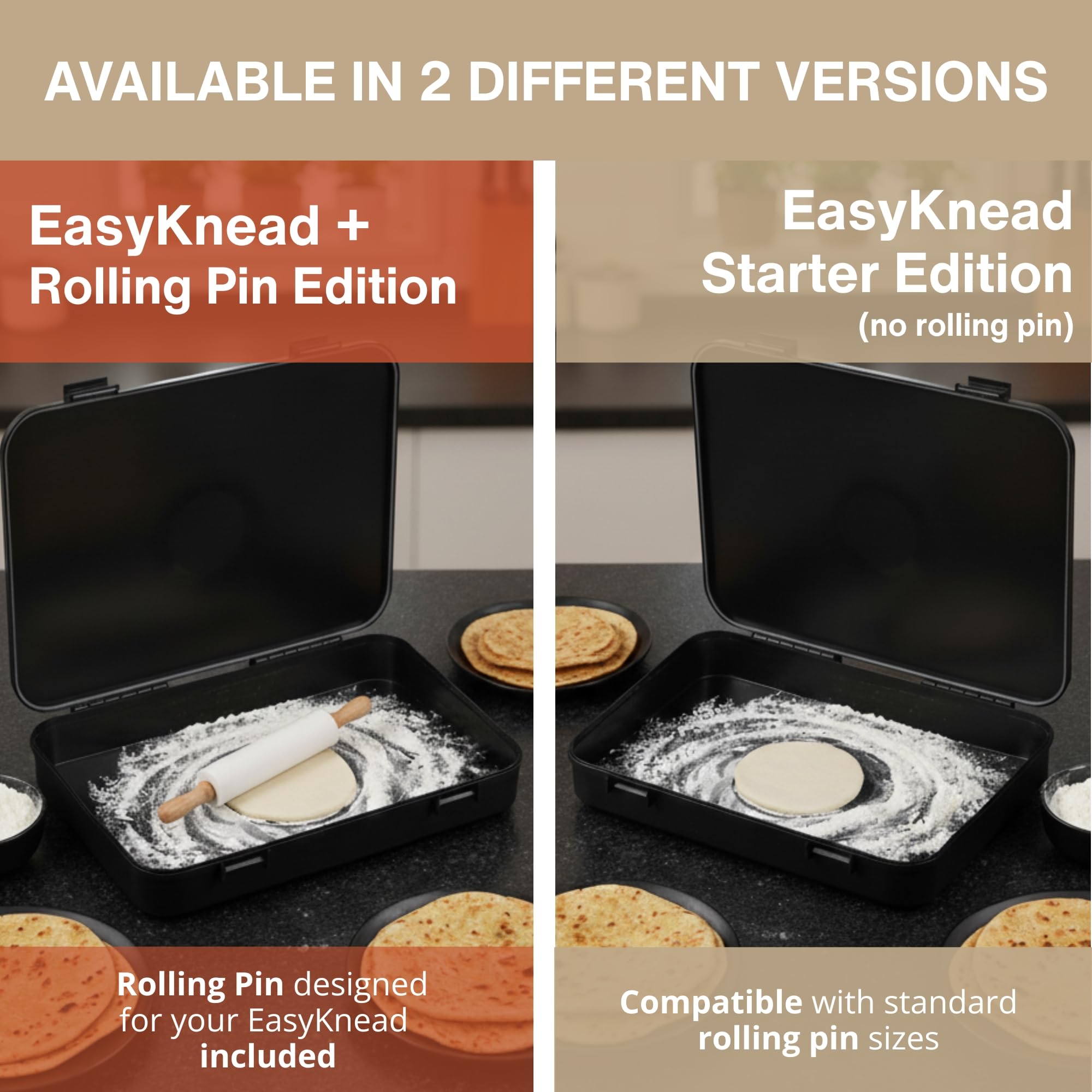 TraditionTools EasyKnead Roti Box uso para amasar y enrollar