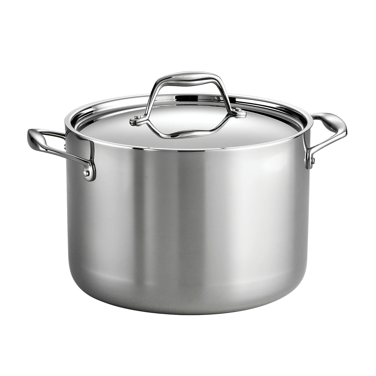 Olla Tramontina Signature 8 qt con triple capa para cocción uniforme.