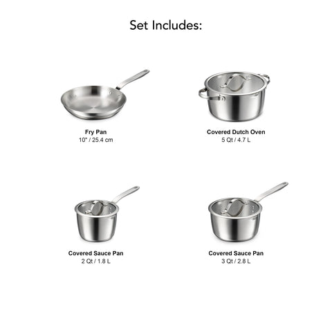 Tramontina Tempo, cazo 3 qt con tapa, distribución uniforme para recetas grandes.