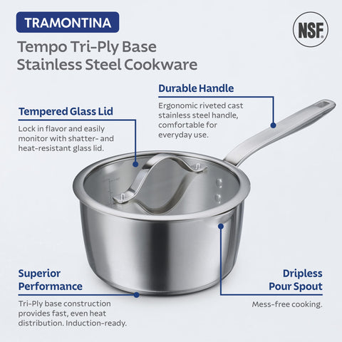 Tramontina Tempo, olla dutch 5 qt con tapa, cocina lenta y guisos sabrosos.