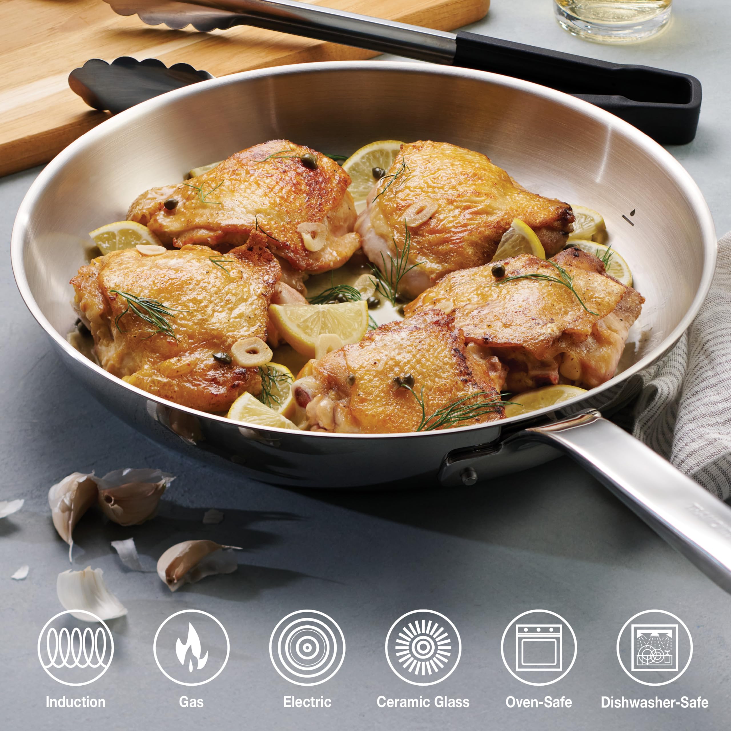 Tramontina Tempo sarten 12 pulgadas, cocina amplia para porciones grandes.