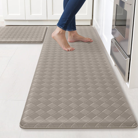 Alfombra de cocina TranquilRelax con diseño diamante marrón, 17-3x30, cómoda y a prueba de agua.