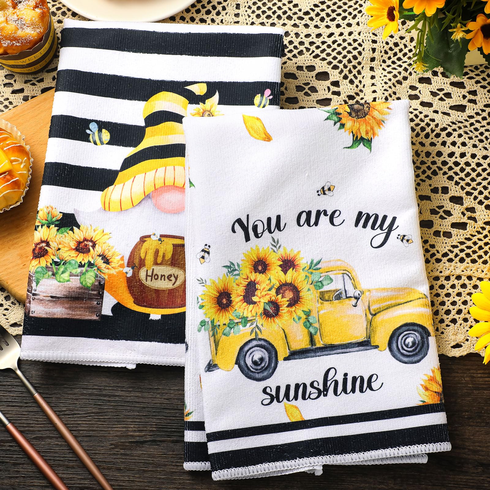 Diseño primavera-verano Tranquun, girasol y abeja, alegran la cocina.