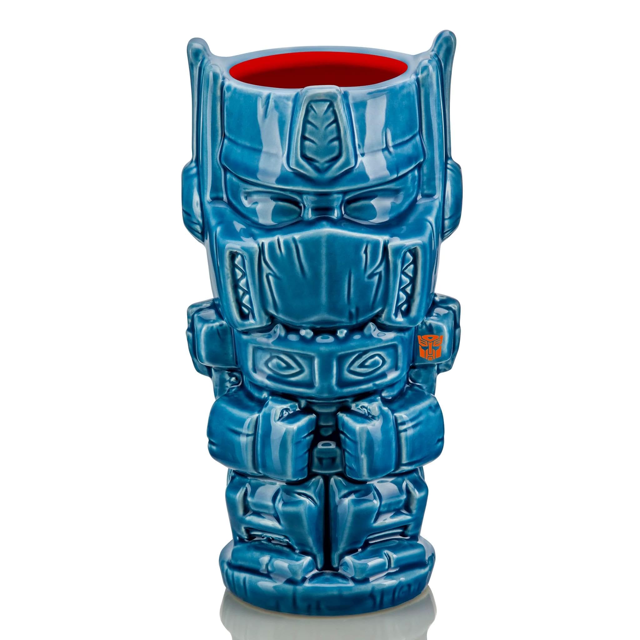 Geeki Tikis Transformers Optimus Prime, taza cerámica 18 oz para bebidas frías o calientes.