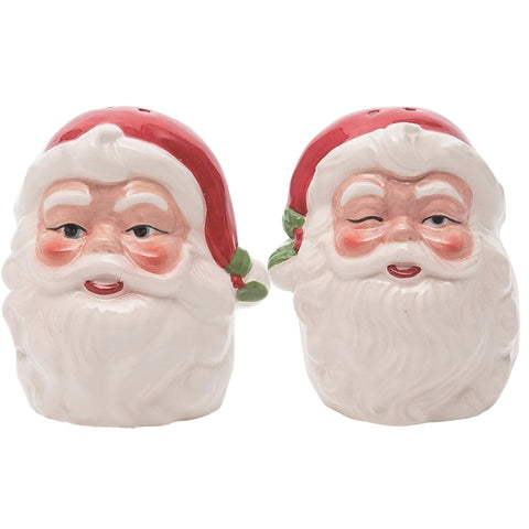 Transpac Dolomita Santa multicolor, juego de sal y pimienta para celebrar Navidad.