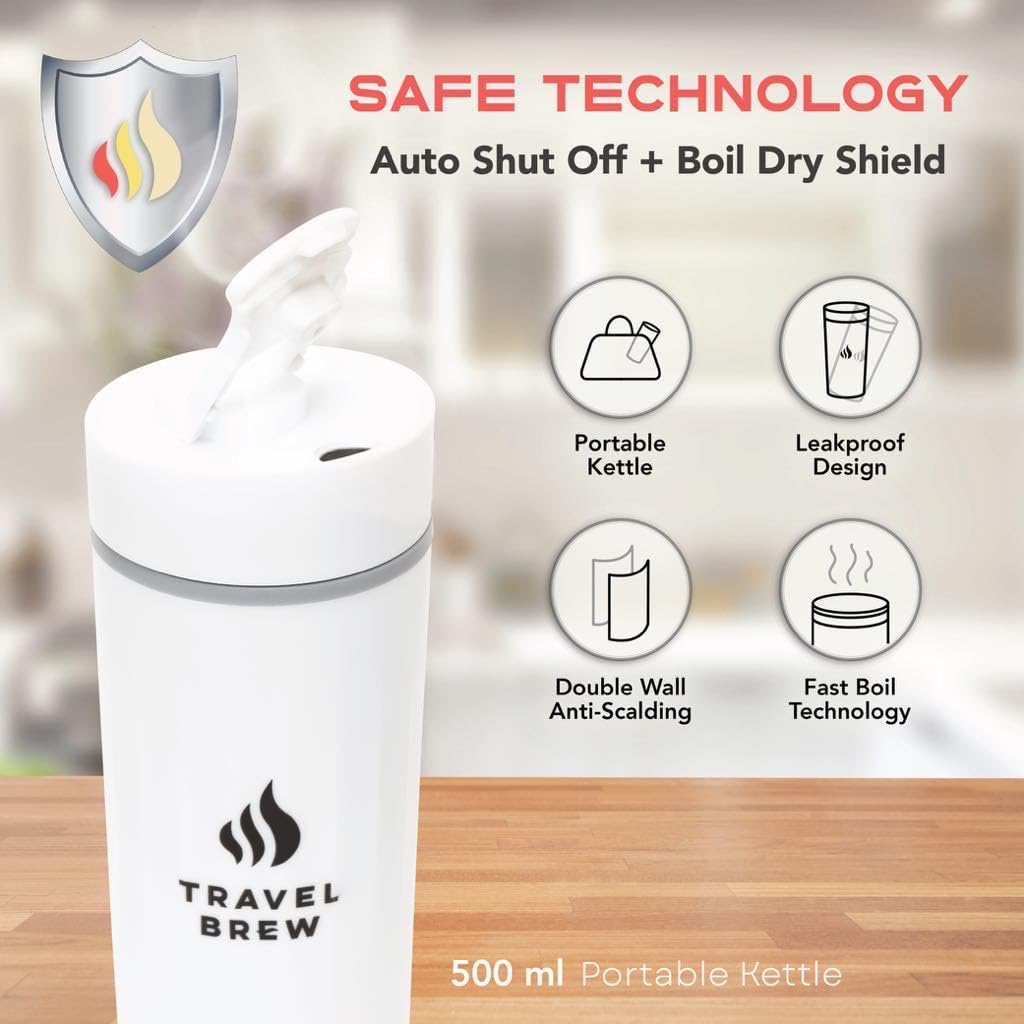 Travel Brew apagado automático y protección contra ebullición seca